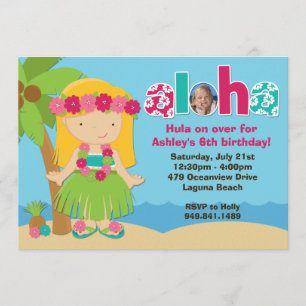 Invitation à la fête d'anniversaire de Luau