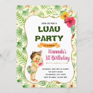 Invitation à la fête d'anniversaire de Luau