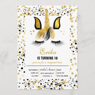 Invitation à la fête d'anniversaire de l'Unicorne