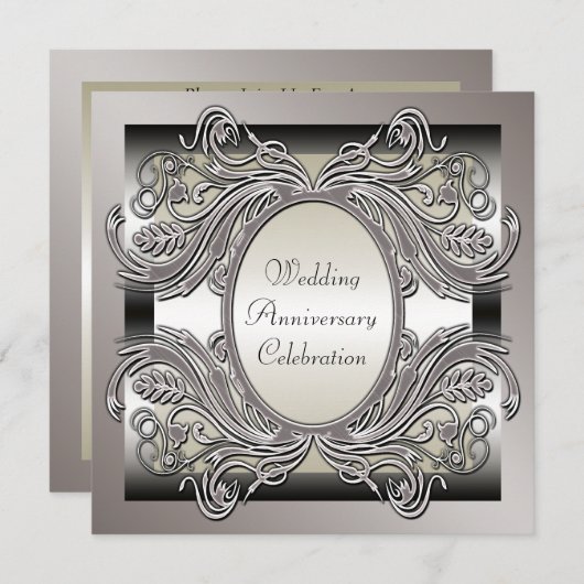 Invitation à la fête d'anniversaire de mariage (Devant / Derrière)