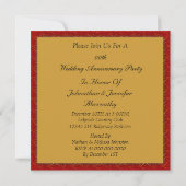 Invitation à la fête d'anniversaire de mariage (Dos)