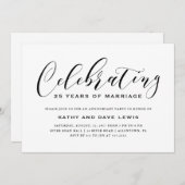 Invitation à la fête d'anniversaire de mariage (Devant / Derrière)