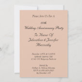 Invitation à la fête d'anniversaire de mariage (Dos)