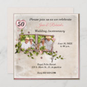 Invitation à la fête d'anniversaire de mariage ave (Devant / Derrière)