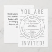 Invitation à la fête d'anniversaire de mariage d'a (Devant / Derrière)