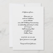 Invitation à la fête d'anniversaire de mariage de (Dos)