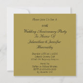 Invitation à la fête d'anniversaire de mariage de  (Dos)