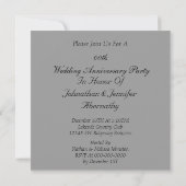 Invitation à la fête d'anniversaire de mariage de  (Dos)