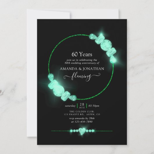 Invitation à la fête d'anniversaire de mariage dia (Devant)