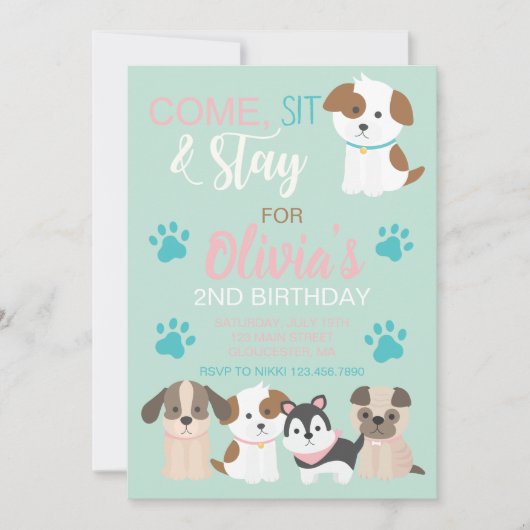 Invitation à la fête d'anniversaire de marionnette (Devant)