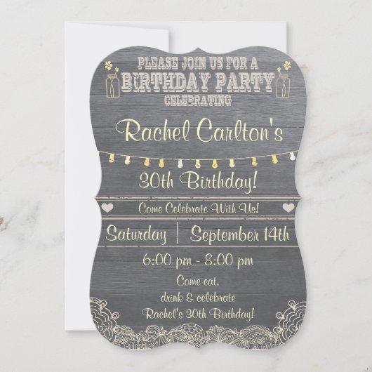 Invitation à la fête d'anniversaire de Mason Jar (Devant)