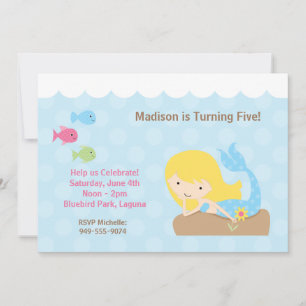 Invitation à la fête d'anniversaire de Mermaid