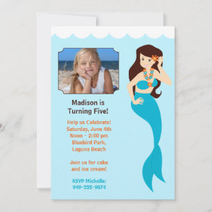 Invitation à la fête d'anniversaire de Mermaid