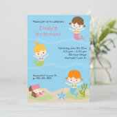 Invitation à la fête d'anniversaire de Mermaid (Debout devant)