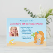 Invitation à la fête d'anniversaire de Mermaid (Debout devant)