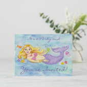 Invitation à la fête d'anniversaire de Mermaid (Debout devant)