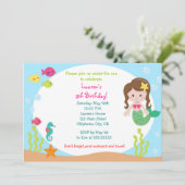 Invitation à la fête d'anniversaire de Mermaid (Debout devant)