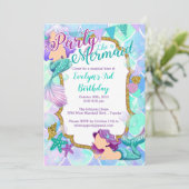 Invitation à la fête d'anniversaire de Mermaid - G (Debout devant)