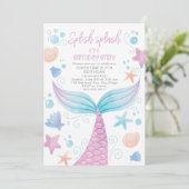 Invitation à la fête d'anniversaire de Mermaid Poo (Debout devant)