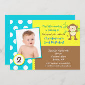 Invitation à la fête d'anniversaire de Mod Monkey (Devant / Derrière)