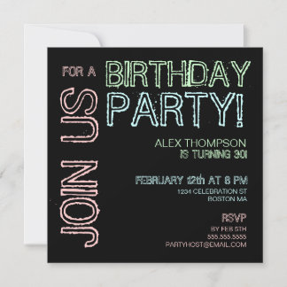 Invitation à la fête d'anniversaire de Modern Ligh