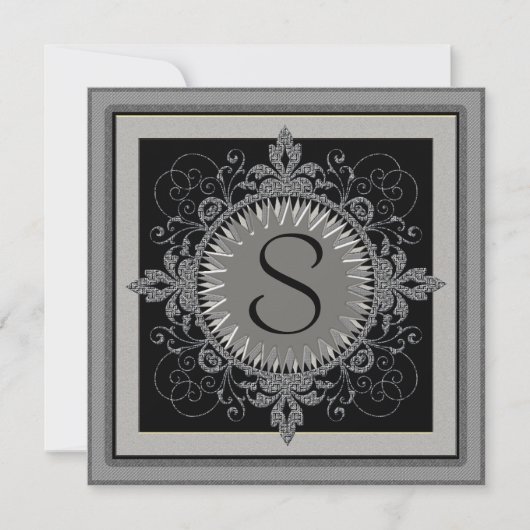 Invitation à la fête d'anniversaire de monogramme (Devant)