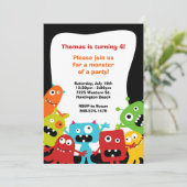 Invitation à la fête d'anniversaire de Monster (Debout devant)