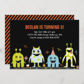 Invitation à la fête d'anniversaire de Monster Bas (Devant / Derrière)