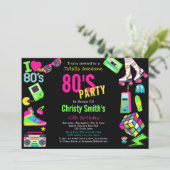 Invitation à la fête d'anniversaire de Neon 80 sur (Debout devant)