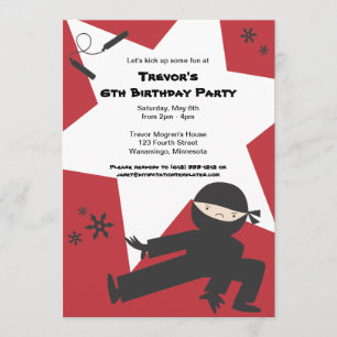 Invitation à la fête d'anniversaire de Ninja