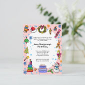 Invitation à la fête d'anniversaire de Noël Pink c (Debout devant)