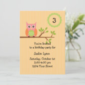 Invitation à la fête d'anniversaire de Owl (#INV00 (Debout devant)