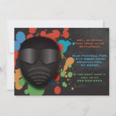 Invitation à la fête d'anniversaire de Paintball c (Dos)
