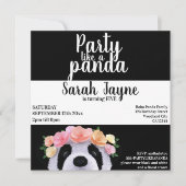 Invitation à la fête d'anniversaire de Panda Bear  (Devant)