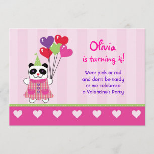 Invitation à la fête d'anniversaire de Panda Valen
