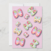 Invitation à la fête d'anniversaire de papillon ro (Dos)