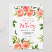 Invitation à la fête d'anniversaire de Peach Girl (Devant)