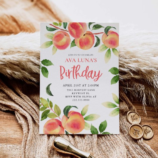 Invitation à la fête d'anniversaire de Peach Girl