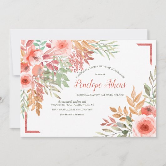 Invitation à la fête d'anniversaire de Peachy (Devant)