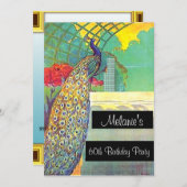 Invitation à la fête d'anniversaire de Peacock (Devant / Derrière)