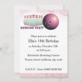Invitation à la fête d'anniversaire de Pink Bowlin (Devant)