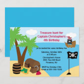 Invitation à la fête d'anniversaire de Pirate Ahoy (Devant / Derrière)