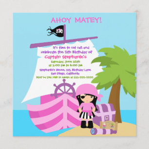 Invitation à la fête d'anniversaire de Pirate Ship