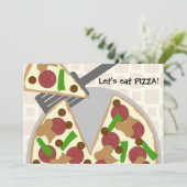 Invitation à la fête d'anniversaire de Pizza (Debout devant)