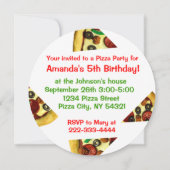 Invitation à la fête d'anniversaire de Pizza (Dos)