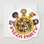 Invitation à la fête d'anniversaire de Pizza (Devant)