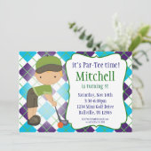 Invitation à la fête d'anniversaire de Plaid Golfe (Debout devant)