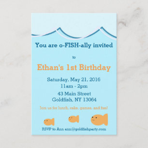 Invitation à la fête d'anniversaire de poisson rou
