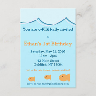 Invitation à la fête d'anniversaire de poisson rou