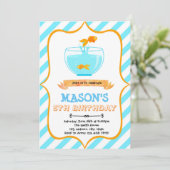 Invitation à la fête d'anniversaire de poisson rou (Debout devant)